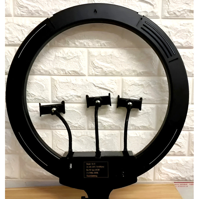 MJ18 45 CM RGB LED Soft Ring Light with 3 Phone Holders and Remote Control