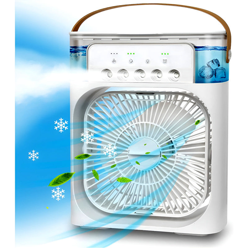 4 in 1 Multi-Functional Portable Air Humidifier Cooling USB Fan With 7-Color Night Light