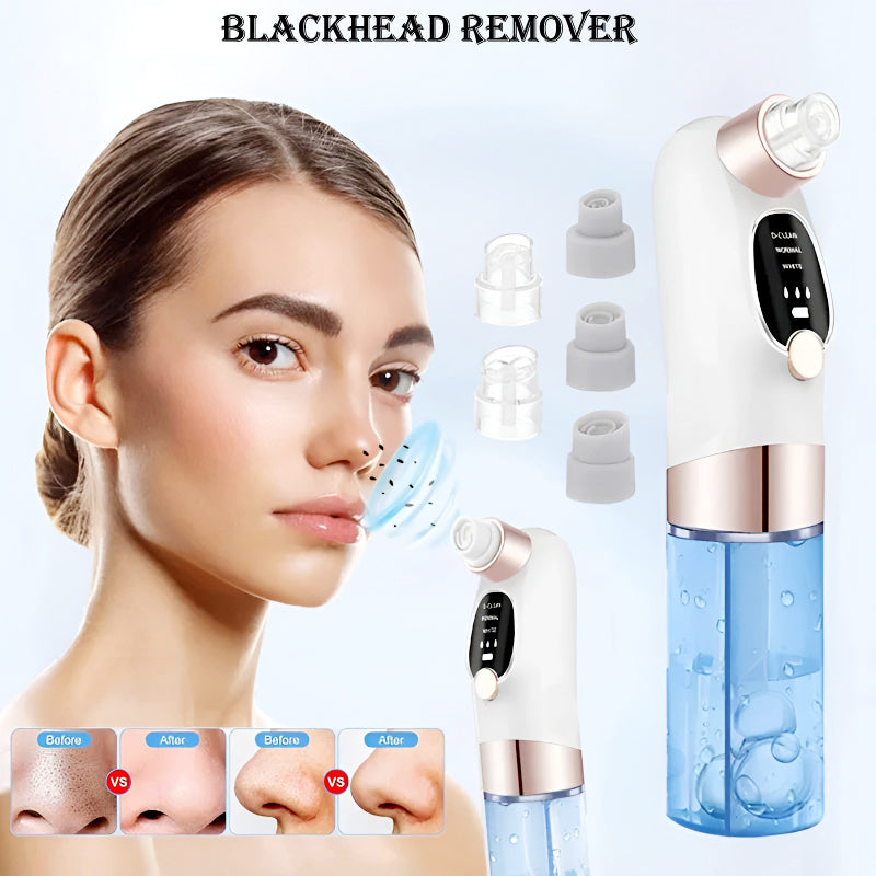 Portable Electric Rechargeable Bubble Blackhead Remover Pore Vacuum Cleaner with Interchangeable Heads Pd