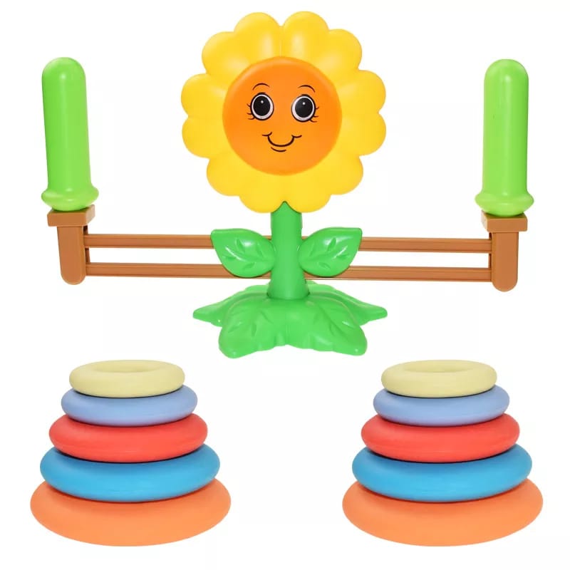 Rings weight Sunflower Balance Math Montessori Arithmetic Learning Balance Scale Number Educational Learning Toy