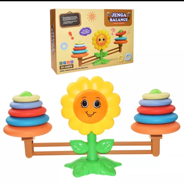 Rings weight Sunflower Balance Math Montessori Arithmetic Learning Balance Scale Number Educational Learning Toy