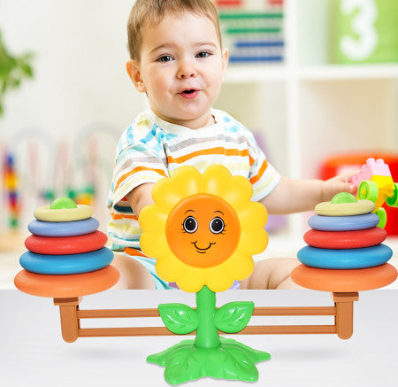 Rings weight Sunflower Balance Math Montessori Arithmetic Learning Balance Scale Number Educational Learning Toy