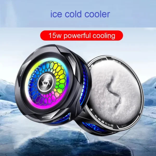 Ice Cold Sl25 Magnetic Cooling Fan 15w High-power Semiconductor Mobile Phone Cooler With Quick Magnetic Clamp And Colorful Led Lights